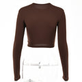 Simple Round Neck Long-sleeved Fitted Top